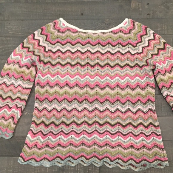 Sigrid Olsen Flame Stitch Crochet Sweater - Picture 6 of 8